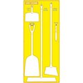 Nmc National Marker Dry Zone Shadow Board, Yellow/White, 68 X 30, Pro Series Acrylic - SB137FG SB137FG